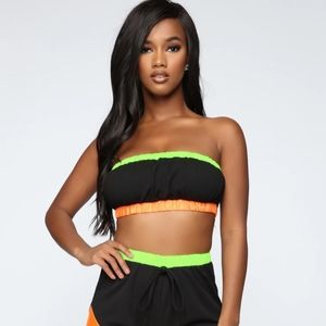 🔸️Neon Trim Black Bandeau NWT